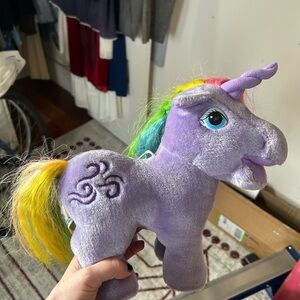 Hasbro Lavender purple Unicorn Plush with Rainbow Mane “windy”